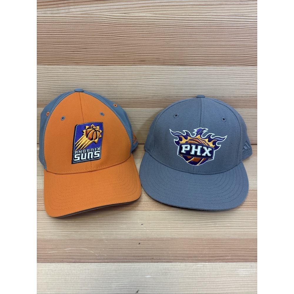 Vintage Phoenix Suns Adidas NBA Hat Lot Of 2 Sz 7 1/8 And Stretch Fit Wool